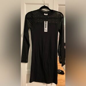 Fitted Long Sleeve Sheer Dress